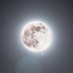 집에서도 직장에서도 손쉽게 ‘마음챙김’ 실천… 최신 트렌드로 떠오른 스트레스 해소법 A glowing full moon in a dark, starry night sky.